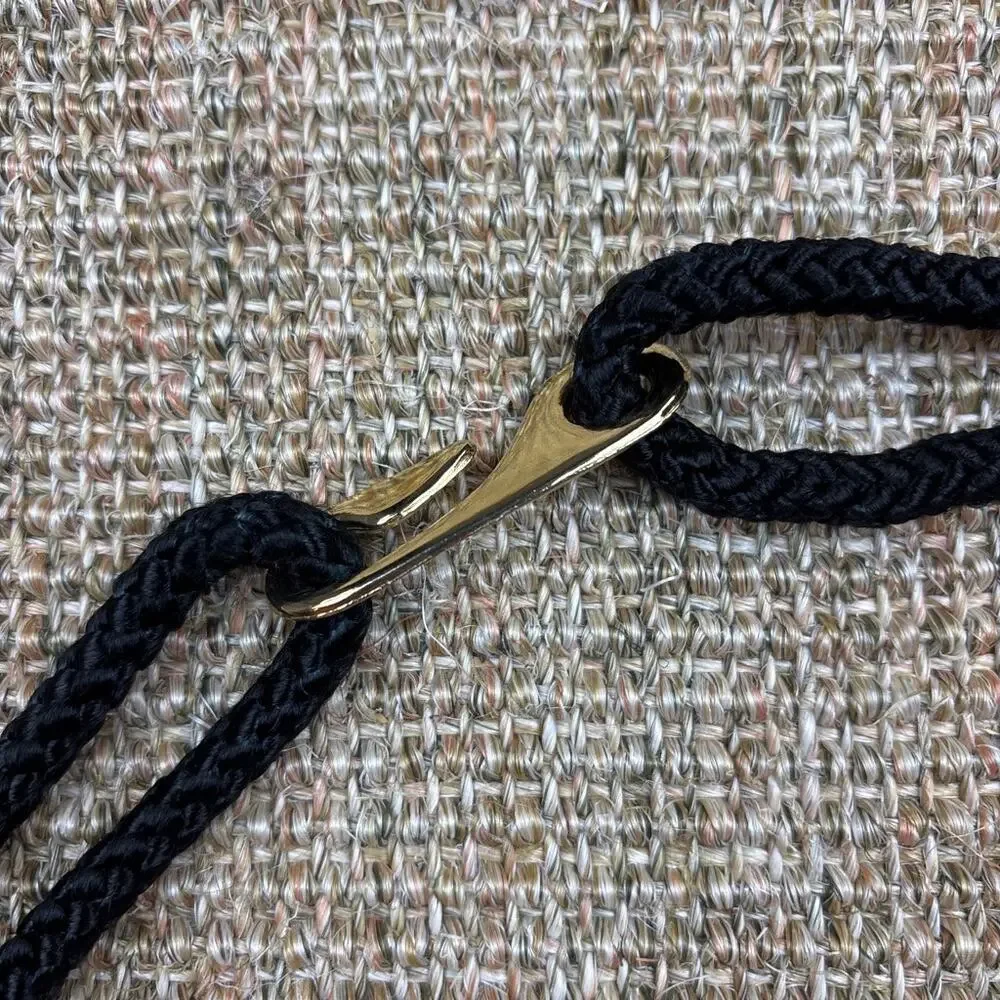 🖤✨ Black & Gold Braided Low-Rise Belt | Unbranded